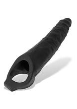 Load image into Gallery viewer, Snake Deep-Reacher Silicone Cocksheath - Black/Black Ice
