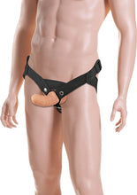 Load image into Gallery viewer, Sportsheets Everlaster Stud Hollow Dong with Strap-On Harness - Black/Vanilla
