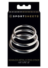 Load image into Gallery viewer, Sportsheets Metal O Ring Cock Ring - Metal/Silver - 3 Pack
