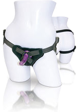 Load image into Gallery viewer, Sportsheets New Cummers Strap-On Harness Kit with Slim Dildo - Black/Purple
