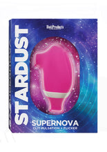 Load image into Gallery viewer, Stardust Supernova Silicone Vibrating Dildo with Clitoral Stimulator - Magenta
