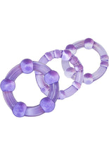 Load image into Gallery viewer, Stay Hard Beaded Cock Rings (3 Sizes - Purple
