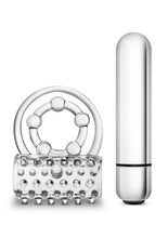 Load image into Gallery viewer, Stay Hard Vibrating Super Clitifier Cock Ring with Bullet - Clear
