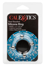 Load image into Gallery viewer, Steel Beaded Silicone Cock Ring - Clear - Large
