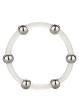 Load image into Gallery viewer, Steel Beaded Silicone Cock Ring - Clear - Large/XLarge
