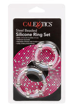 Load image into Gallery viewer, Steel Beaded Silicone Ring - Clear - Large/XLarge - 2 Per Set/Set

