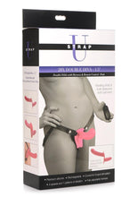Load image into Gallery viewer, Strap U 28x Rechargeable Silicone 28x Double Dildo with Harness and Remote Control - Pink

