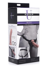 Load image into Gallery viewer, Strap-U Brazen Silicone Dildo with Harness - Vanilla - 8in
