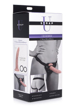Load image into Gallery viewer, Strap-U Charmed Silicone Dildo with Harness - Vanilla - 7.5in
