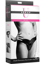 Load image into Gallery viewer, Strap U Crave Double Penetration Faux Leather Strap-On - Black
