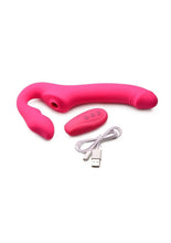 Load image into Gallery viewer, Strap U Licking Vibrating Rechargeable Silicone Strapless Strap-On with Remote Control
