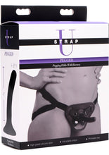Load image into Gallery viewer, Strap U Pegged Pegging Silicone 5in Dildo with Harness - Black
