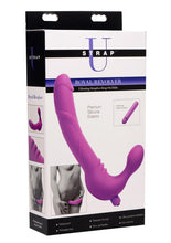 Load image into Gallery viewer, Strap U Royal Revolver Vibrating Silicone Strapless Strap-On - Black/Purple

