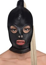 Load image into Gallery viewer, Strict Blonde Ponytail Bondage Hood - Black
