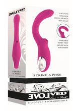 Load image into Gallery viewer, Strike A Pose Rechargeable Silicone Dual Vibrator - Red
