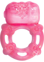Load image into Gallery viewer, Super Stud Orgasmic Vibrating Silicone Cock Ring Waterproof - Magenta/Pink
