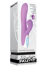 Load image into Gallery viewer, Super Sucker Rechargeable Silicone G-Spot Vibrator with Clitoral Stimulator - Pink/Purple
