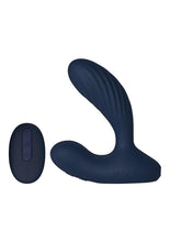 Load image into Gallery viewer, Svakom Vick Neo 2 App Compatible Rechargeable Silicone Warming Dual Stimulating Prostate Vibrator with Remote Control - Blue/Gold/Navy Blue
