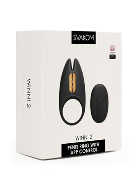 Svakom Winni 2 Silicone Cock Ring - Black/Gold