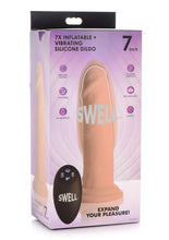Load image into Gallery viewer, Swell 7x Inflatable and Vibrating Silicone Rechargeable Dildo with Remote Control - Vanilla - 7in
