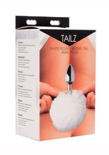 Load image into Gallery viewer, Tailz Fluffy Bunny Tail Anal Plug - Metal/White
