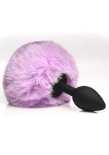 Load image into Gallery viewer, Tailz Fluffy Bunny Tail Silicone Plug - Purple
