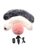 Load image into Gallery viewer, Tailz Vibrating Rechargeable Silicone Anal Plug and 3 Tails with Remote Control - Assorted Colors/Multicolor - Set
