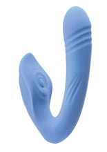 Load image into Gallery viewer, Tap and Thrust Rechargeable Silicone Vibrator with Clitoral Stimulation
