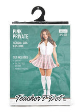 Load image into Gallery viewer, Teacher's Pet Private Schoolgirl Costume - Pink/White - One Size - 3 Piece
