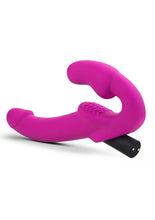Load image into Gallery viewer, Temptasia Estella Strapless Silicone Vibrating Dildo with Rechargeable Bullet - Pink

