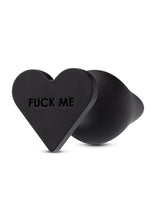 Load image into Gallery viewer, Temptasia Fuck Me Silicone Butt Plug - Black
