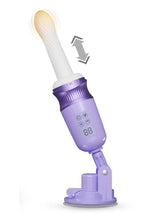 Load image into Gallery viewer, Temptasia Violet Vixen Rechargeable Silicone Thrusting Dildo Vibrator with Mount
