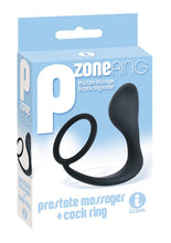 Load image into Gallery viewer, The 9's - P Zone Silicone Prostate Massager and Cock Ring - Black
