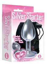 Load image into Gallery viewer, The 9's - The Silver Starter Bejeweled Heart Stainless Steel Plug - Pink

