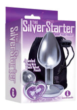 Load image into Gallery viewer, The 9's - The Silver Starter Bejeweled Heart Stainless Steel Plug - Purple/Violet
