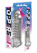 Load image into Gallery viewer, The 9's - Toppers Open Ended, Ribbed and Nubbed Penis Extender - Clear
