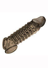 Load image into Gallery viewer, The 9's - Toppers Open Ended, Ribbed and Nubbed Penis Extender - Smoke
