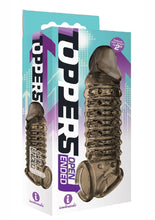 Load image into Gallery viewer, The 9's - Toppers Open Ended, Ribbed and Nubbed Penis Extender - Smoke
