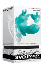 Load image into Gallery viewer, The Butterfly Effect Rechargeable Silicone Dual Motor Vibrator with Remote Control - Green/Teal
