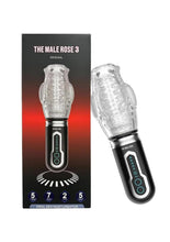 Load image into Gallery viewer, The Male Rose 3 Rechargeable Thrusting Rotating Masturbator - Black/Clear
