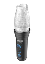 Load image into Gallery viewer, The Male Rose Pro Rechargeable Thrusting Rotating Masturbator - Black/Clear
