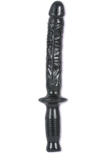 Load image into Gallery viewer, The Manhandler Dildo with Handle - Black - 10in
