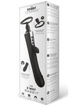 Load image into Gallery viewer, The Rabbit Company The 3 Way Rabbit Rechargeable Silicone Triple Stimulating Vibrator - Black
