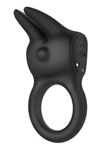 Load image into Gallery viewer, The Rabbit Love Ring Rechargeable Silicone Couples Ring - Black
