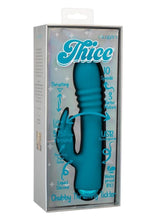Load image into Gallery viewer, Thicc Chubby Thrusting Tickler Rechargeable Silicone Rabbit Vibrator - Blue
