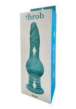 Load image into Gallery viewer, Throb Rechargeable Silicone Thrusting Dildo with Balls and Suction Cup - Teal
