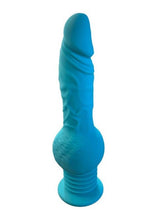 Load image into Gallery viewer, Throb Rechargeable Silicone Thrusting Dildo with Balls and Suction Cup - Teal
