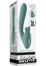 Load image into Gallery viewer, Thrust Into Ecstasy Rechargeable Silicone Dual Vibrator - Green
