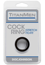 Load image into Gallery viewer, Titanmen Stretch-To-Fit Cock Ring - Black
