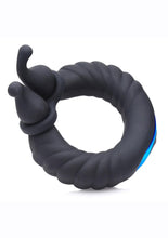 Load image into Gallery viewer, Trinity Men 10x Cock Cobra Dual Stimulating Rechargeable Silicone Cock Ring - Black
